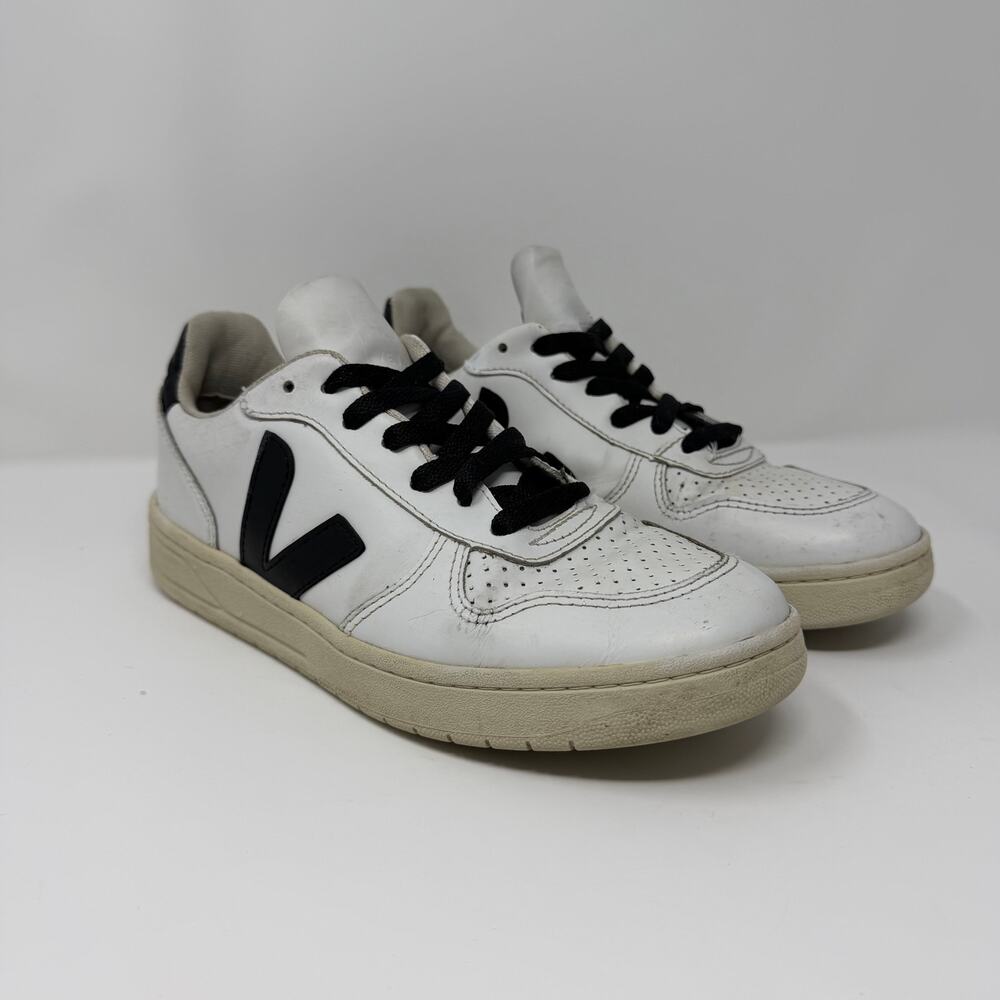 Veja V-12 White Black Leather Sneakers EU 38 US 7